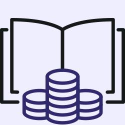 ikona księgi i pieniędzy